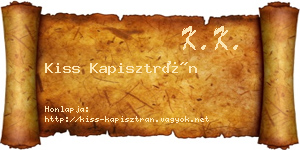 Kiss Kapisztrán névjegykártya