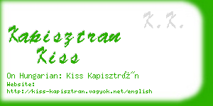 kapisztran kiss business card